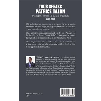 Thus speaks Patrice Talon