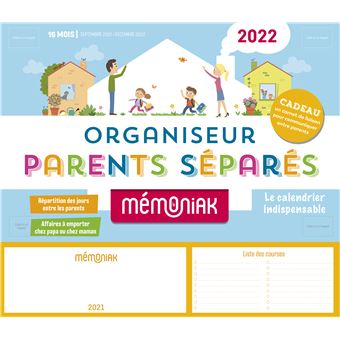Calendrier Parents Divorcés 2022 Organiseur Parents séparés Mémoniak 2021 2022   Collectif   Achat 