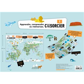 Mon poster éducatif C'est pas sorcier - Atlas du monde