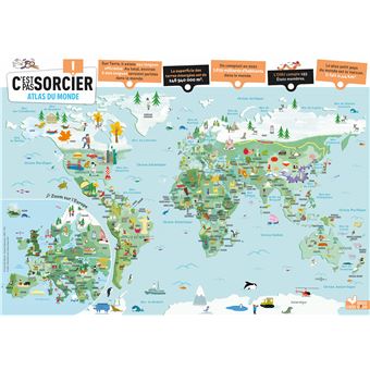 Mon poster éducatif C'est pas sorcier - Atlas du monde