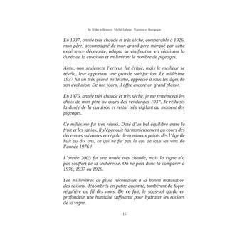 Au fil des millesimes