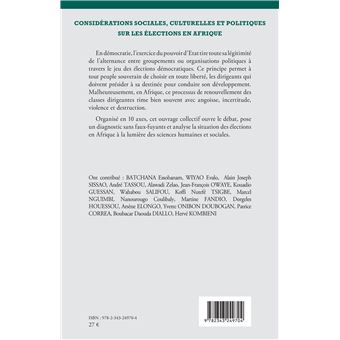 Considérations sociales, culturelles et politiques sur les élections en Afrique