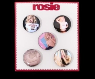 Badge Rose Rosie Pin Button Set A