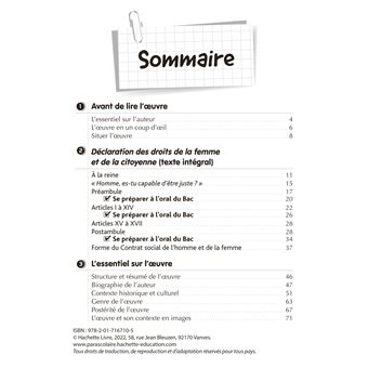 BiblioLycée - Déclaration des droits de la femme et de la citoyenne, de Gouges - BAC 2024