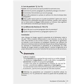 BiblioLycée - Déclaration des droits de la femme et de la citoyenne, de Gouges - BAC 2024