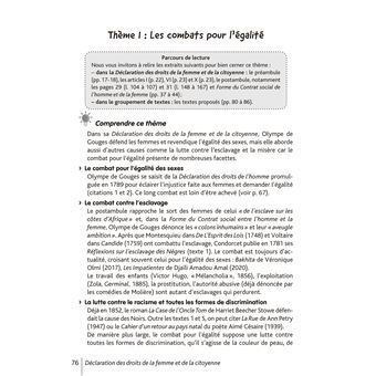 BiblioLycée - Déclaration des droits de la femme et de la citoyenne, de Gouges - BAC 2024
