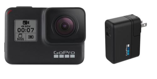 GoPro Hero7 Black WiFi et Bluetooth + Chargeur universel GoPro Supercharger Double port 27.5 W