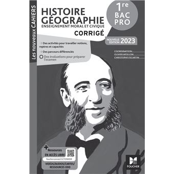 Les Nouveaux Cahiers - HISTOIRE-GEOGRAPHIE-EMC 1re Bac Pro - Corrigé