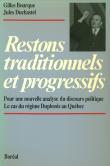 Restons tarditionnels et progressifs