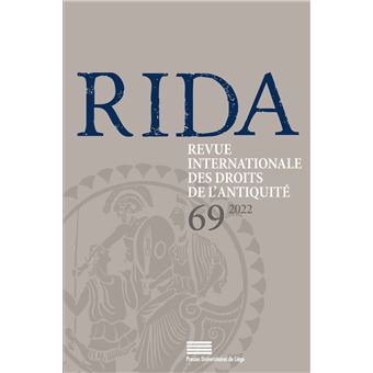 RIDA, Revue Internationale des Droits de l'Antiquité
