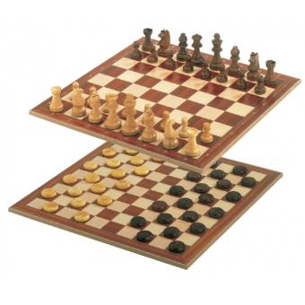 Jeu D'Échecs Et De Dames En Bois, Plateau Pliant, Jeux De Société Classiques 3 En 1, Table
