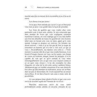 Aimez-vous et laissez-le vous aimer