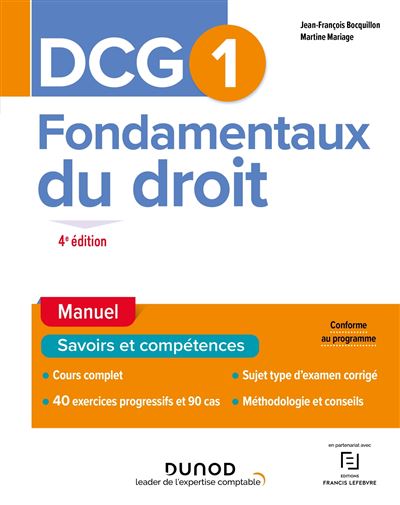 DCG 1 Fondamentaux du droit - Manuel - Jean-François Bocquillon - broché