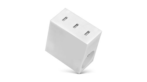 USBEPOWER HIDE POWERSTRIP 4.4A 3 USB ET 2 WHITE