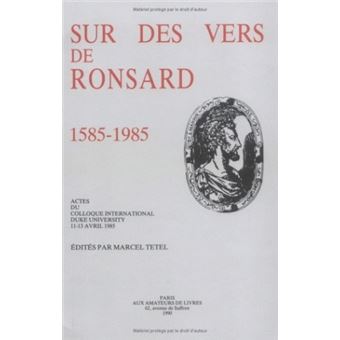 Sur des vers de Ronsard, 1585-1985