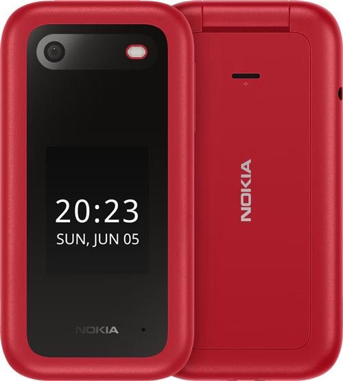 Nokia 2660 - Téléphone de service - double SIM - RAM 48 Mo - microSD slot - Écran LCD - 240 x 320 pixels - rear camera 0,3 MP - rouge