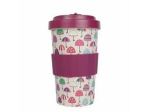 Mug en bambou Woodway motifs parapluies violet 500 ml