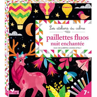 Paillettes fluo Nuit enchantée - boîte avec accessoires