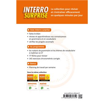 Anglais. Interro Surprise. Classe de 4e