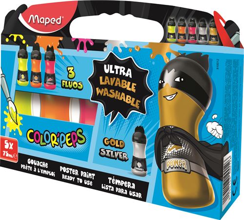 MAPED BL 5 X75ML GOUACHE FLUO METAL