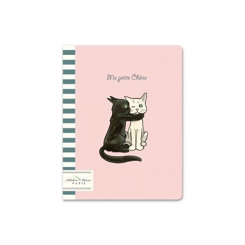 Cahier Alibabette Ma petite Chérie Piqué couture Ivoire 17 x 22 cm