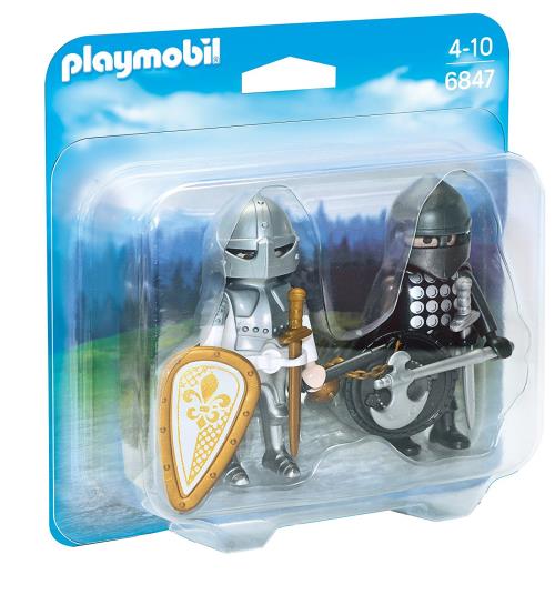 Playmobil Chevaliers 6847 DuoPack Chevalier noir et chevalier d'argent