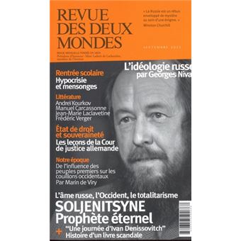 Revue des deux mondes septembre 2022 - alexandre soljenitsyn