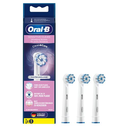 Pack de 3 brossettes Oral B Sensitive Clean Blanc