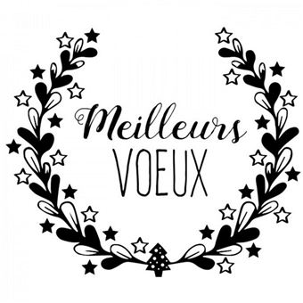 Tampon en bois Aladine - Couronne meilleurs voeux - 6 x 6 cm