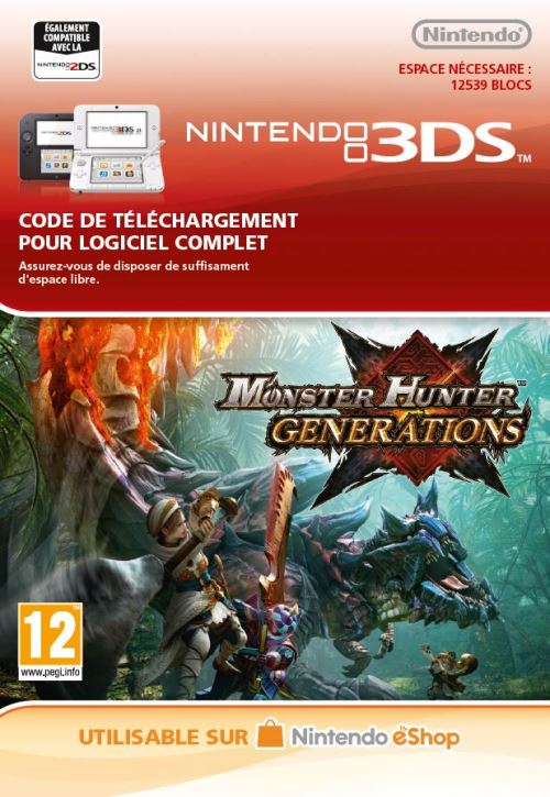 Code de téléchargement Monster Hunter Generations Nintendo 3DS