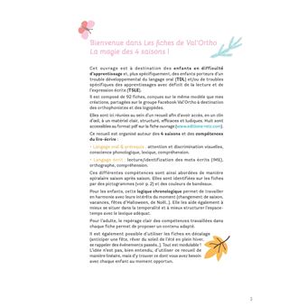 La magie des 4 saisons - les fiches de Val'ortho