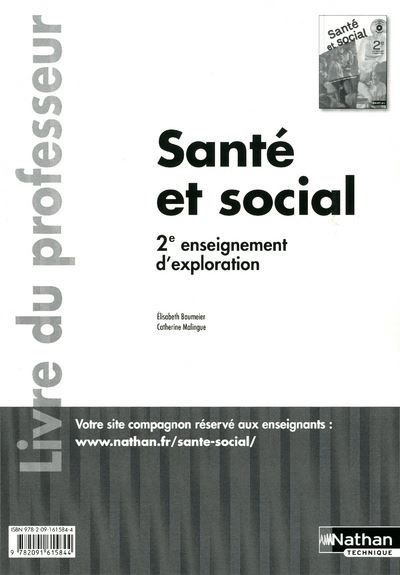 Santé et social 2e Livre du professeur - Elisabeth Baumeier - broché