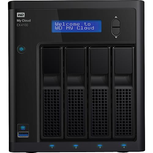 WD My Cloud EX4100 WDBWZE0080KBK - Serveur NAS - 4 Baies - 8 To - HDD 4 To x 2 - RAID 0, 1, 5, 10, JBOD, disque de réserve 5 - RAM 2 Go - Gigabit Ethernet - iSCSI support