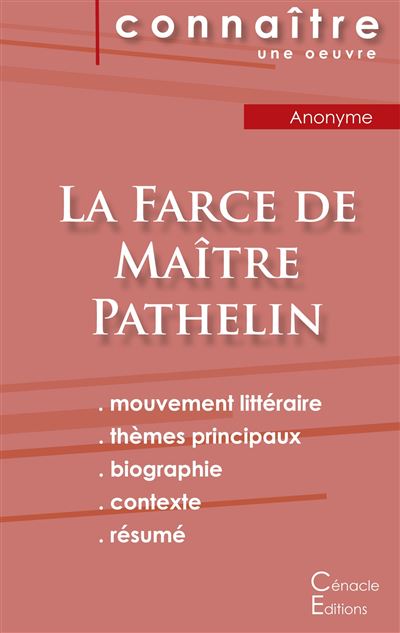 Fiche de lecture la farce de maitre pathelin analyse littera