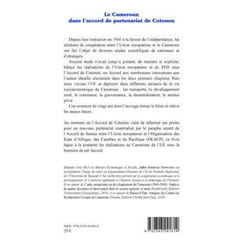 Le Cameroun dans l'accord de partenariat de Cotonou