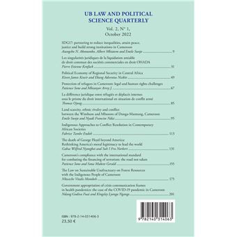 Ub law and political science quarterly vol 2, n° 1, october 2022