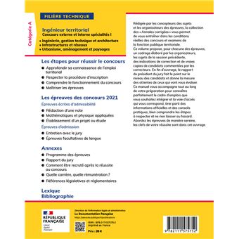 Ingénieur territorial 2023. Spécialités I. Catégorie A