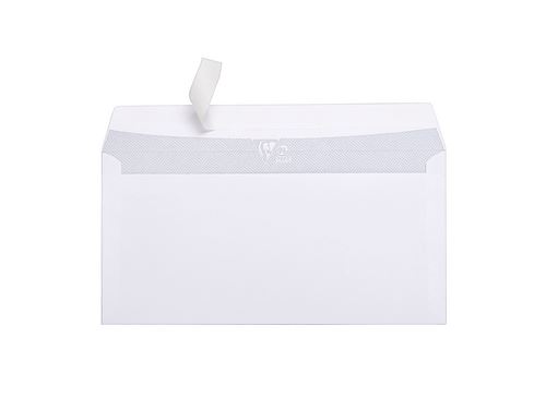 500 Witte enveloppen C6 114x162mm zelfklevend Clairefontaine Clairalfa