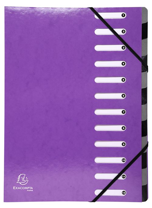 Trieur 12 compartiments Exacompta Iderama A4 Violet