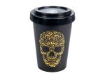 Mug en bambou Woodway motif tête de mort noir 400 ml