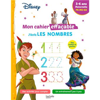 Disney - Mon cahier effaçable - J'écris les nombres (3-6 ans)