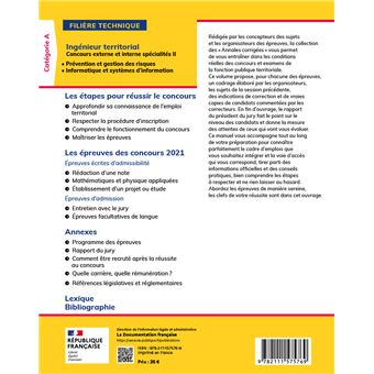 Ingénieur territorial 2023. Spécialités II. Catégorie A