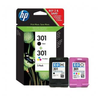 HP 301 Pack de 2 cartouches d'encre noire et trois couleurs