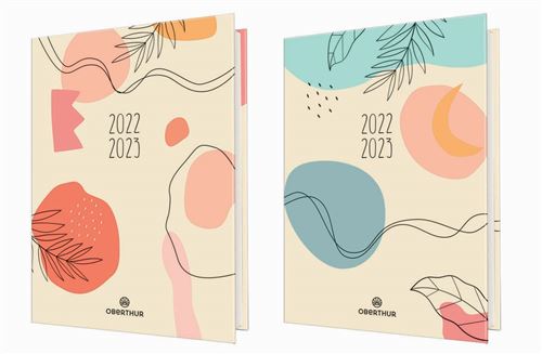 Agenda journalier Oberthur Intégra Abstrait 2D 2022 2023 Modèle aléatoire