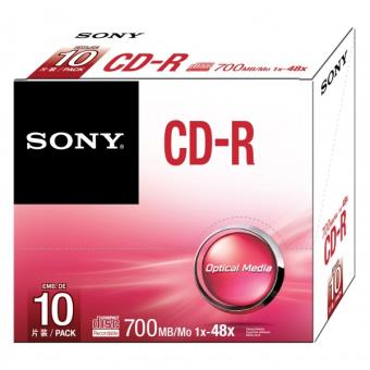 Pack de 10 CD-R Sony Slim 48x 700 Mo