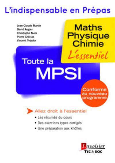 Toute la MPSI, Maths, Physique, Chimie