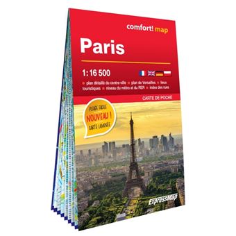 Paris 1/16.500 (carte laminée format poche - plan de ville)