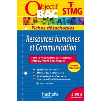 Objectif Bac Fiches Detachables Ressources Humaines Et Communicationterm Stmg Broche Collectif Achat Livre Fnac