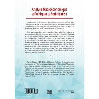 Analyse macroéconomique et politiques de stabilisation
