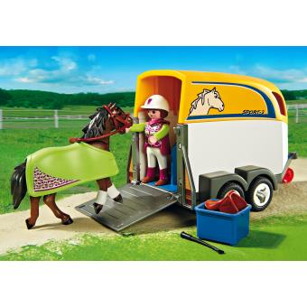 playmobil voiture avec remorque et cheval